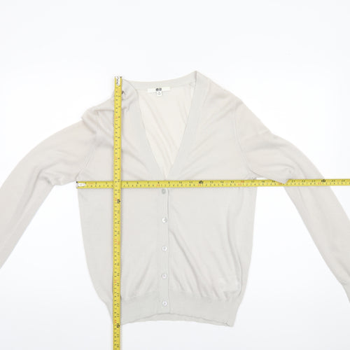Uniqlo Womens Grey Lightweight V-Neck Cardigan M