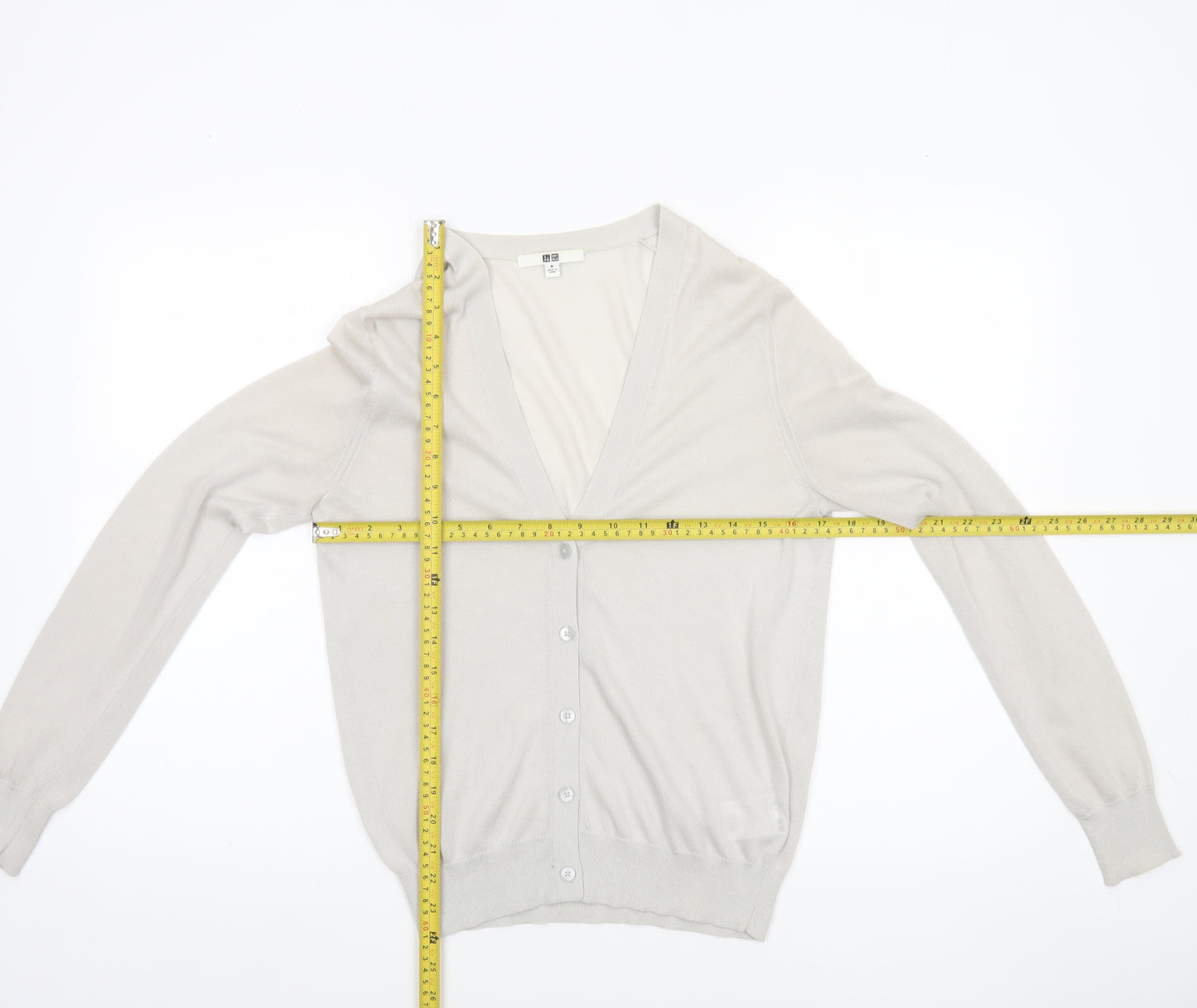 Uniqlo Womens Grey Lightweight V-Neck Cardigan M