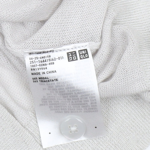 Uniqlo Womens Grey Lightweight V-Neck Cardigan M