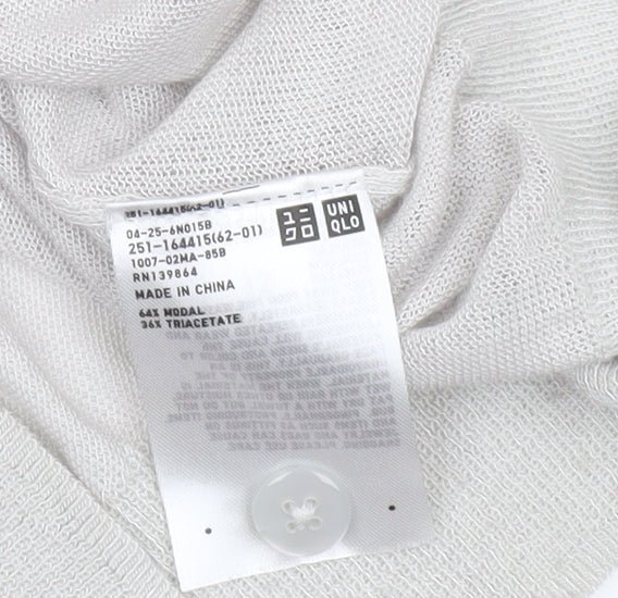 Uniqlo Womens Grey Lightweight V-Neck Cardigan M