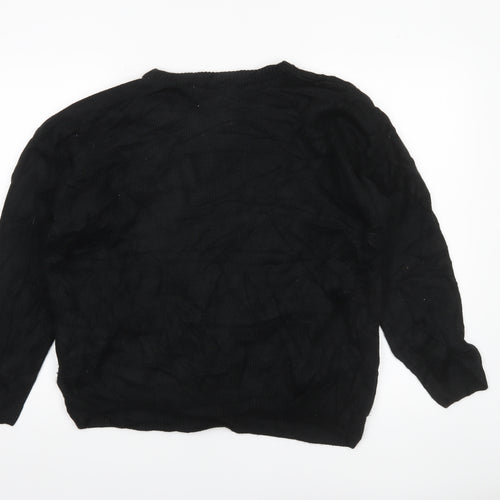 Disney Womens Black L Knit Christmas Character Pullover Jumper