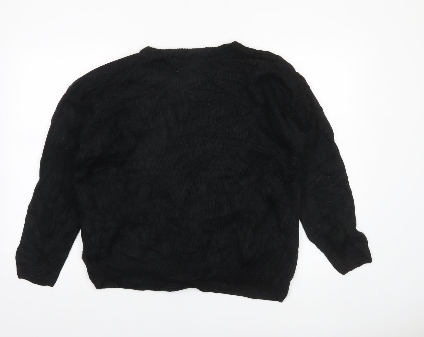 Disney Womens Black L Knit Christmas Character Pullover Jumper