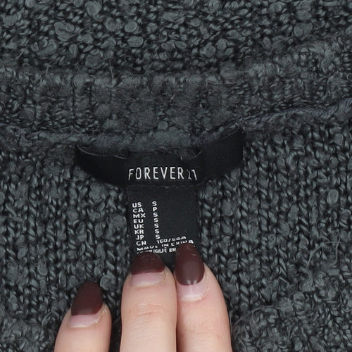 Forever 21 Women’s Grey Chunky Knit Crew Neck Jumper Size S