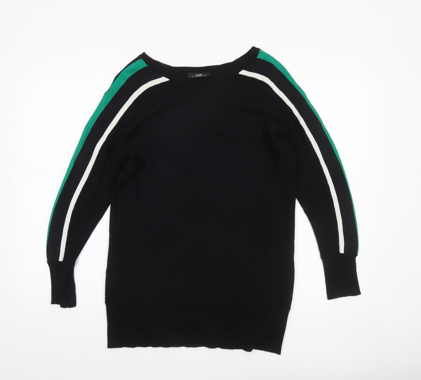 Wallis Women’s Black Small Boat Neck Long Sleeve Pullover Jumper
