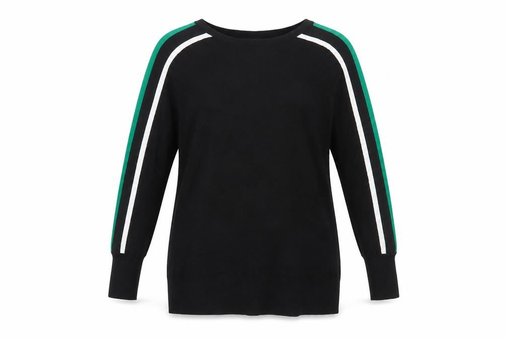 Front view of Wallis Women’s Black Small Boat Neck Long Sleeve jumper
