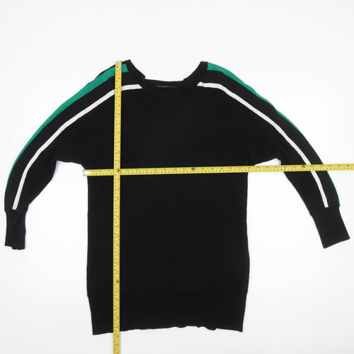 Wallis Women’s Black Small Boat Neck Long Sleeve Pullover Jumper