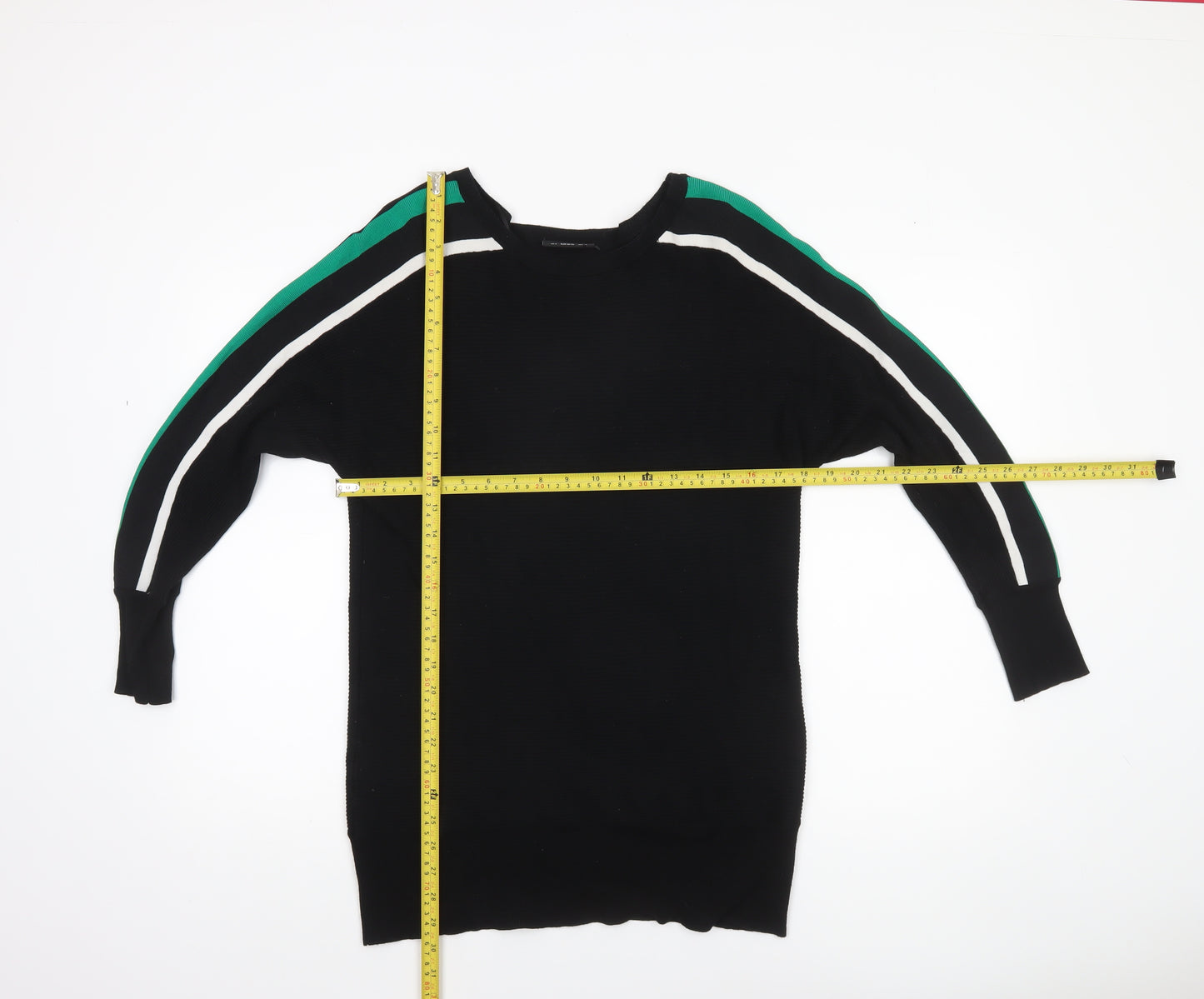 Wallis Women’s Black Small Boat Neck Long Sleeve Pullover Jumper