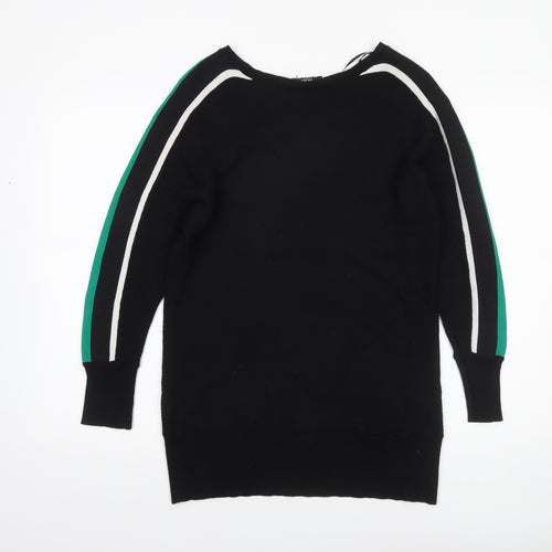 Wallis Women’s Black Small Boat Neck Long Sleeve Pullover Jumper