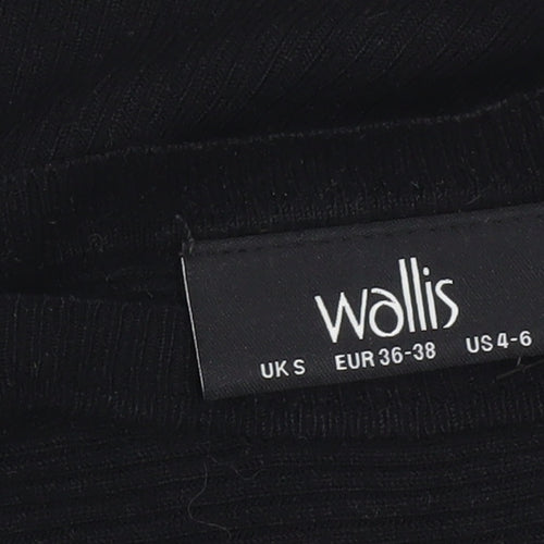 Wallis Women’s Black Small Boat Neck Long Sleeve Pullover Jumper
