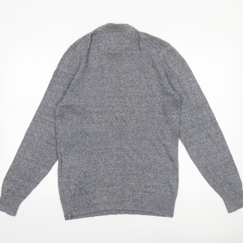 FatFace Men’s Grey Cotton Cashmere Crew Neck Pullover Jumper S