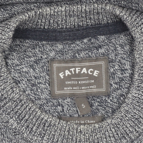 FatFace Men’s Grey Cotton Cashmere Crew Neck Pullover Jumper S