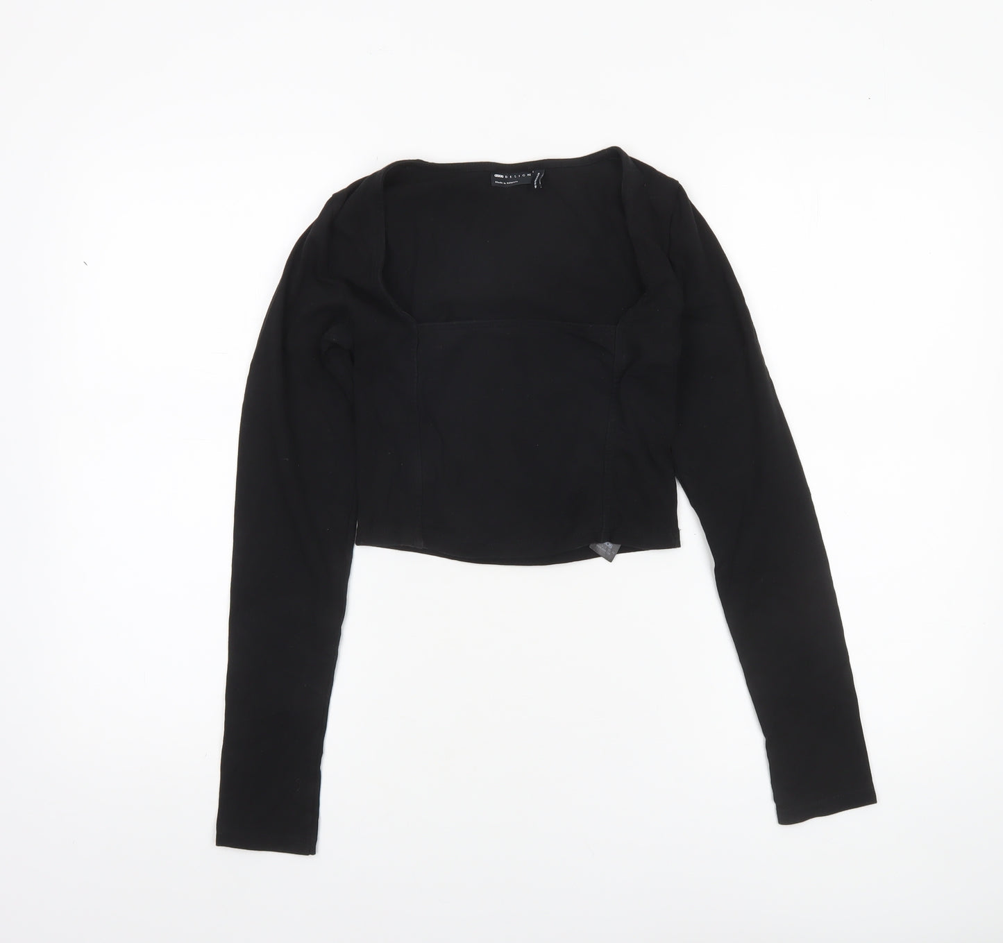 ASOS DESIGN Women’s Black Cropped Long Sleeve Blouse UK 8