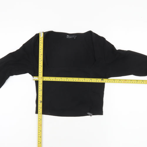 ASOS DESIGN Women’s Black Cropped Long Sleeve Blouse UK 8