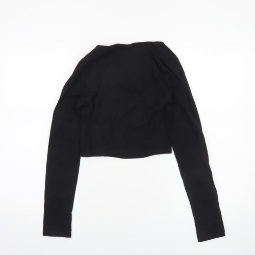 ASOS DESIGN Women’s Black Cropped Long Sleeve Blouse UK 8