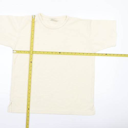 Classic Collection Women's Ivory Short Sleeve Basic T-Shirt S