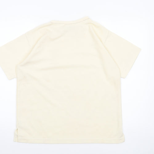 Classic Collection Women's Ivory Short Sleeve Basic T-Shirt S