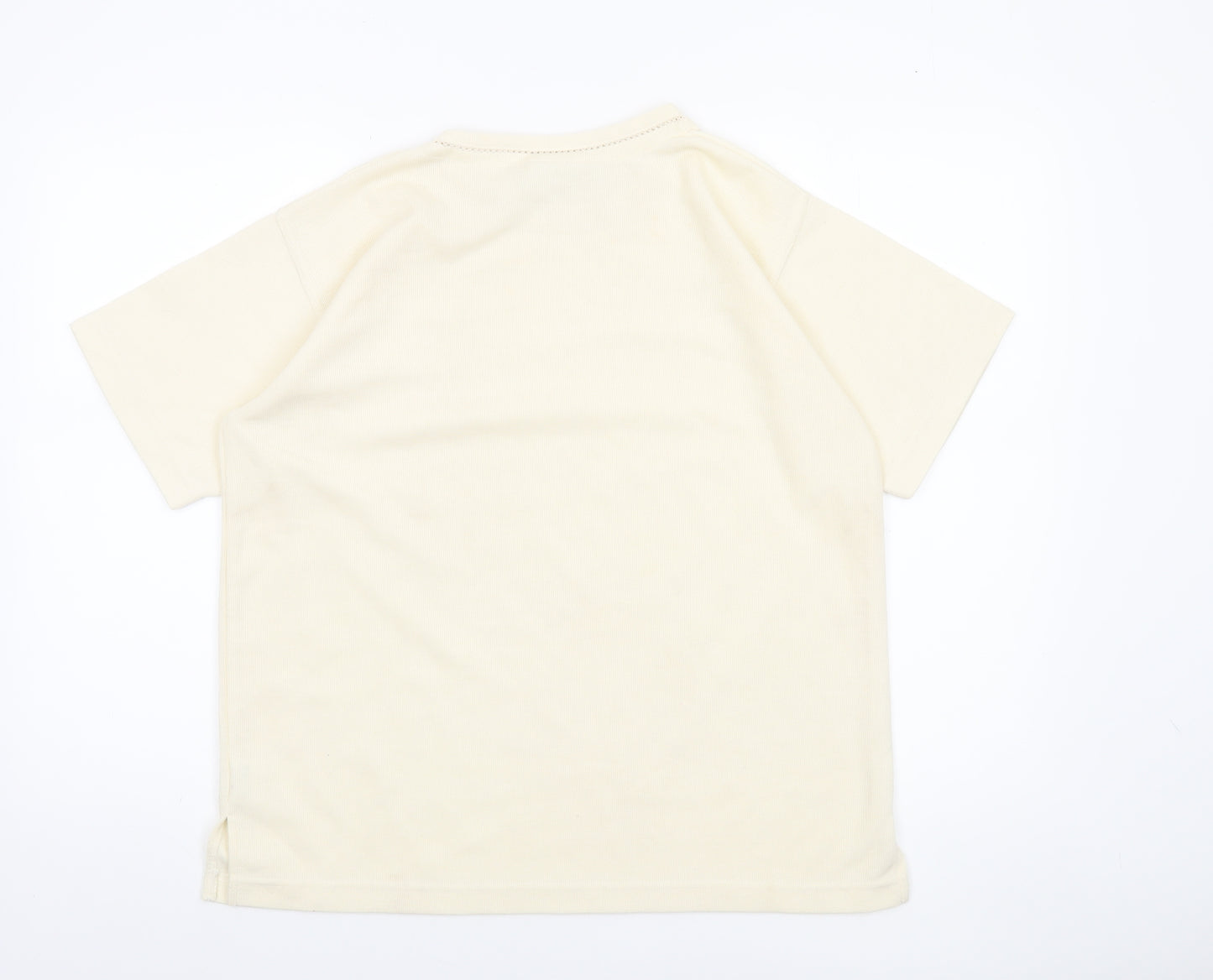 Classic Collection Women's Ivory Short Sleeve Basic T-Shirt S