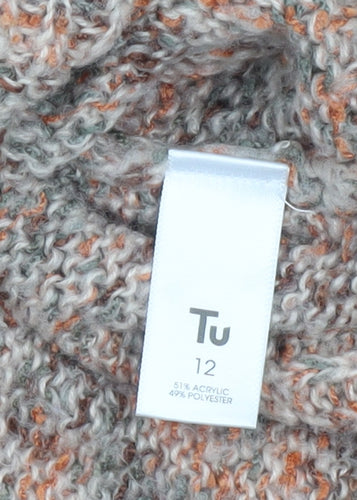 Tu Women’s Beige Chunky-Knit Pullover Jumper Size 12