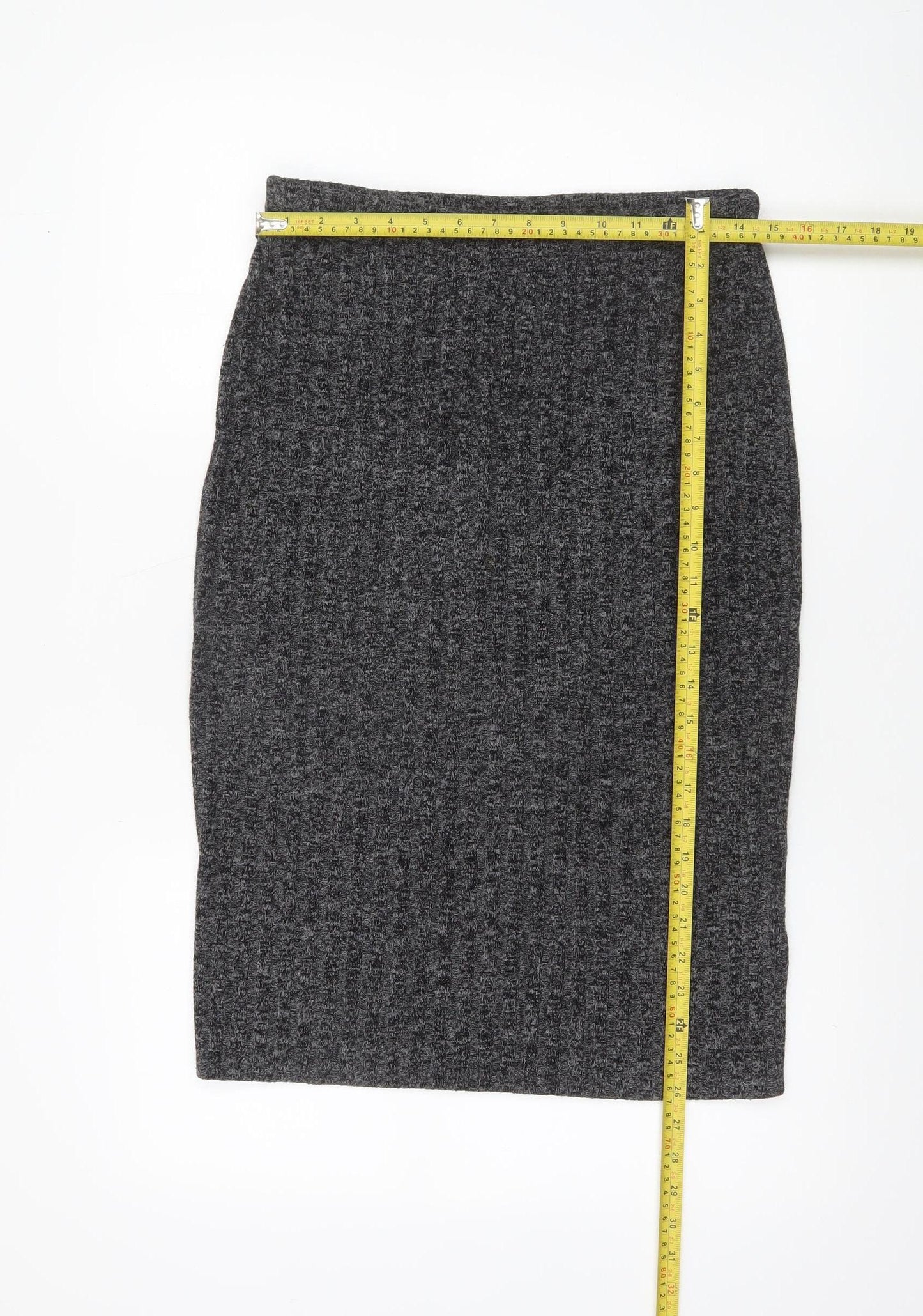 Sparkle & Fade Women’s Grey Knit Pencil Midi Skirt Size L