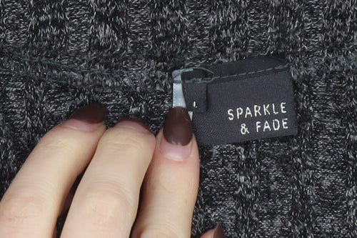 Sparkle & Fade Women’s Grey Knit Pencil Midi Skirt Size L