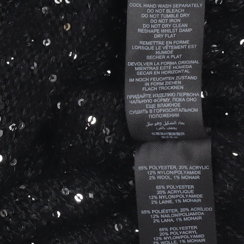 Lipsy Women’s Black Sequin Knit Pullover Jumper UK 12