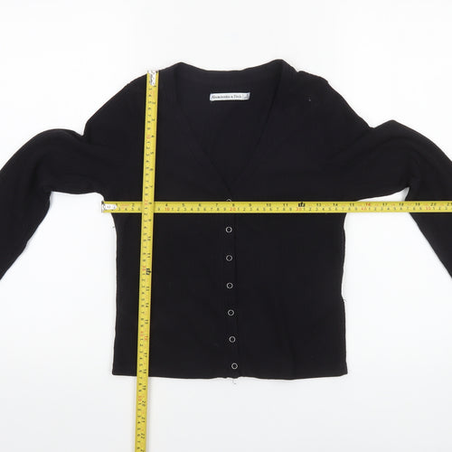 Abercrombie & Fitch Women's Black Cropped Button-Up Knit Top Size S