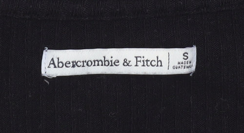 Abercrombie & Fitch Women's Black Cropped Button-Up Knit Top Size S