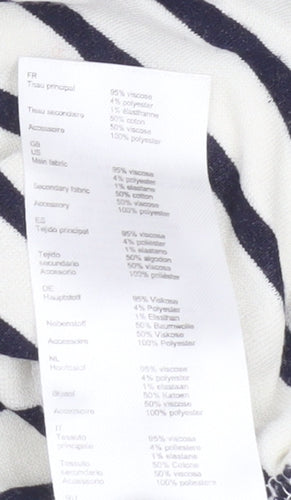 Claudie Pierlot Women's Off Shoulder Striped T-Shirt White Size 10