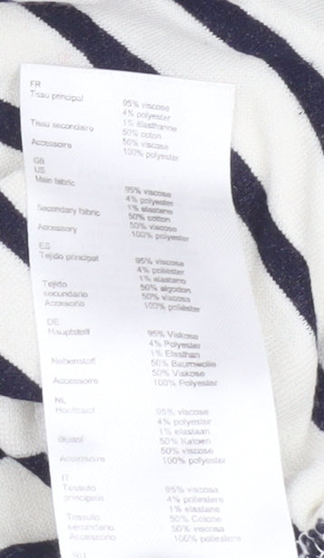 Claudie Pierlot Women's Off Shoulder Striped T-Shirt White Size 10