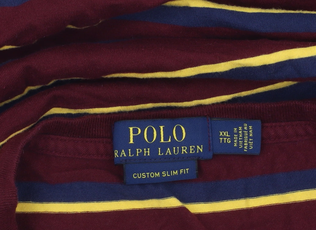 Polo Ralph Lauren Men’s Multicoloured Striped Slim Fit T-Shirt 2XL