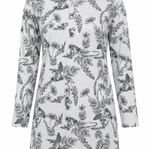 Tu Women’s Grey Floral Henley Jumper Size 10 Lightweight Stretch