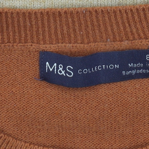 Marks and Spencer Women's Multicoloured Stripe Crew Neck Jumper Size 8
