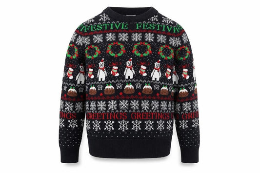 Lily & Dan Boys Navy Christmas Jumper 7-8 Years Cotton Festive Sweater