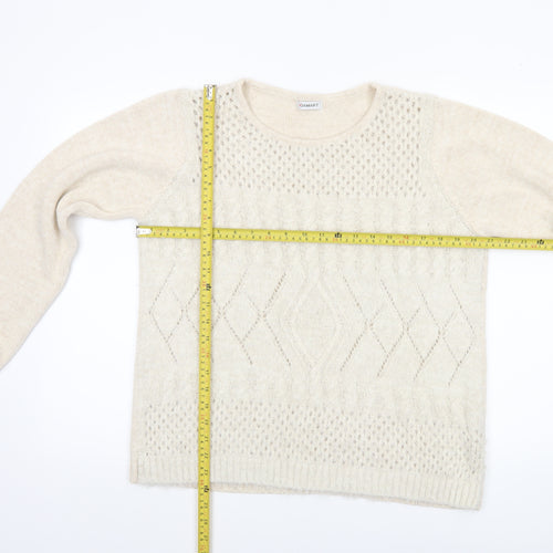 Damart Women’s Beige Cable-Knit Pullover Jumper Size M