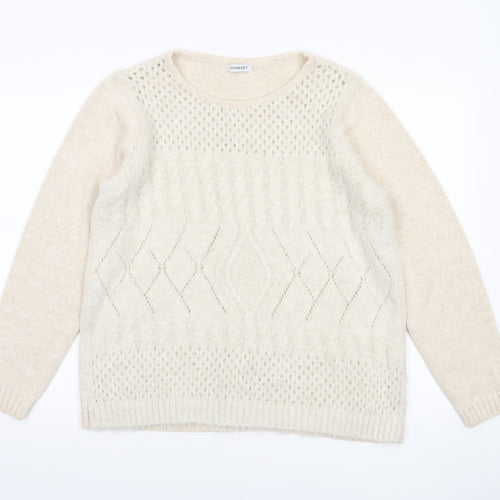 Damart Women’s Beige Cable-Knit Pullover Jumper Size M