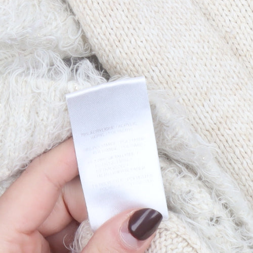 Damart Women’s Beige Cable-Knit Pullover Jumper Size M