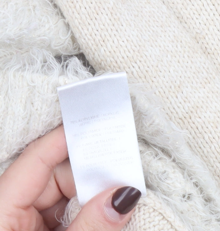 Damart Women’s Beige Cable-Knit Pullover Jumper Size M