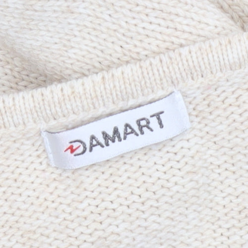 Damart Women’s Beige Cable-Knit Pullover Jumper Size M
