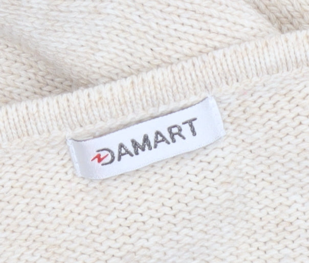Damart Women’s Beige Cable-Knit Pullover Jumper Size M