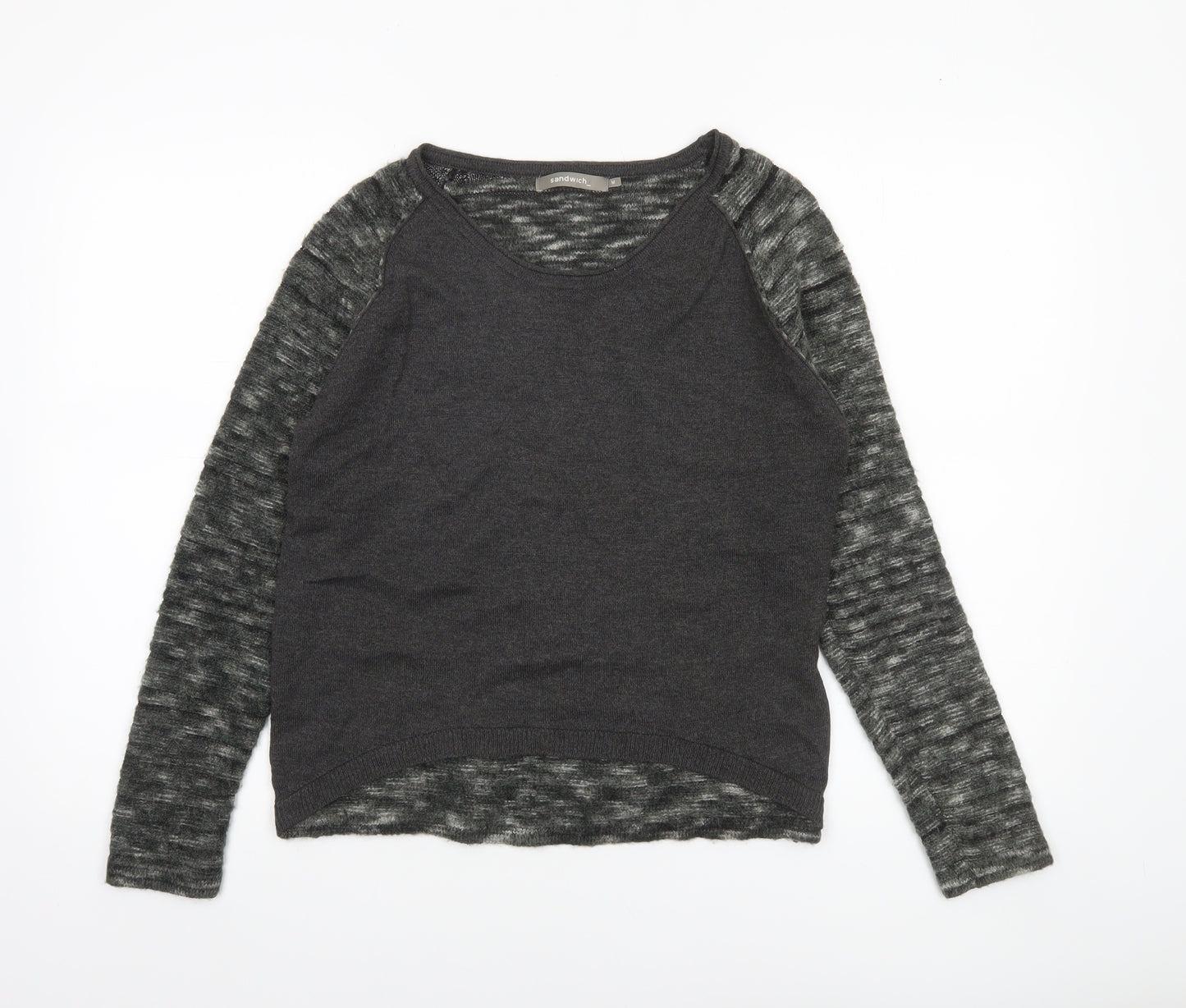 Sandwich Women Grey Wool Blend Raglan Sleeve Pullover Jumper M
