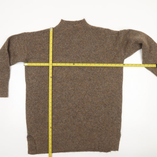 Tu Women Brown Mock Neck Wool Blend Chunky Knit Jumper Size M