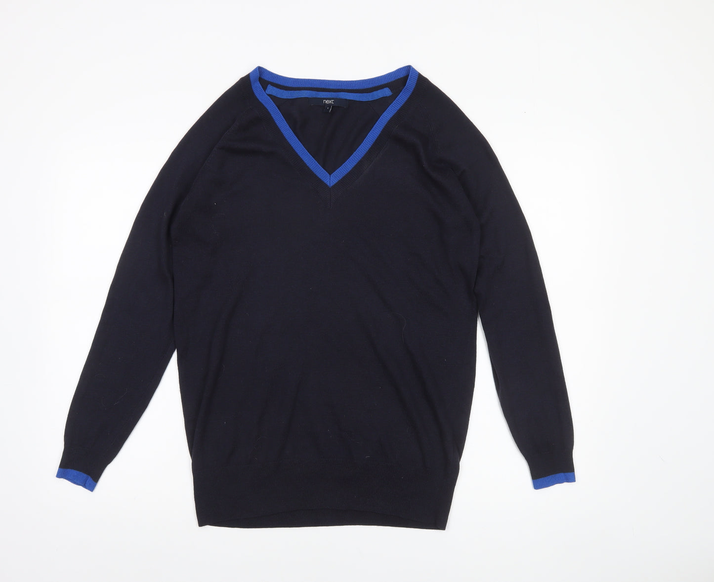 Next Mens Blue V-Neck Lightweight Knit Jumper Size S