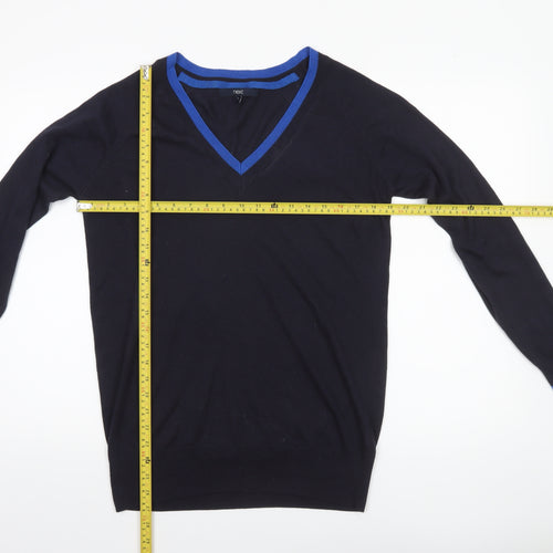 Next Mens Blue V-Neck Lightweight Knit Jumper Size S