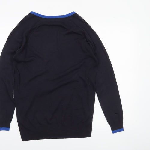 Next Mens Blue V-Neck Lightweight Knit Jumper Size S