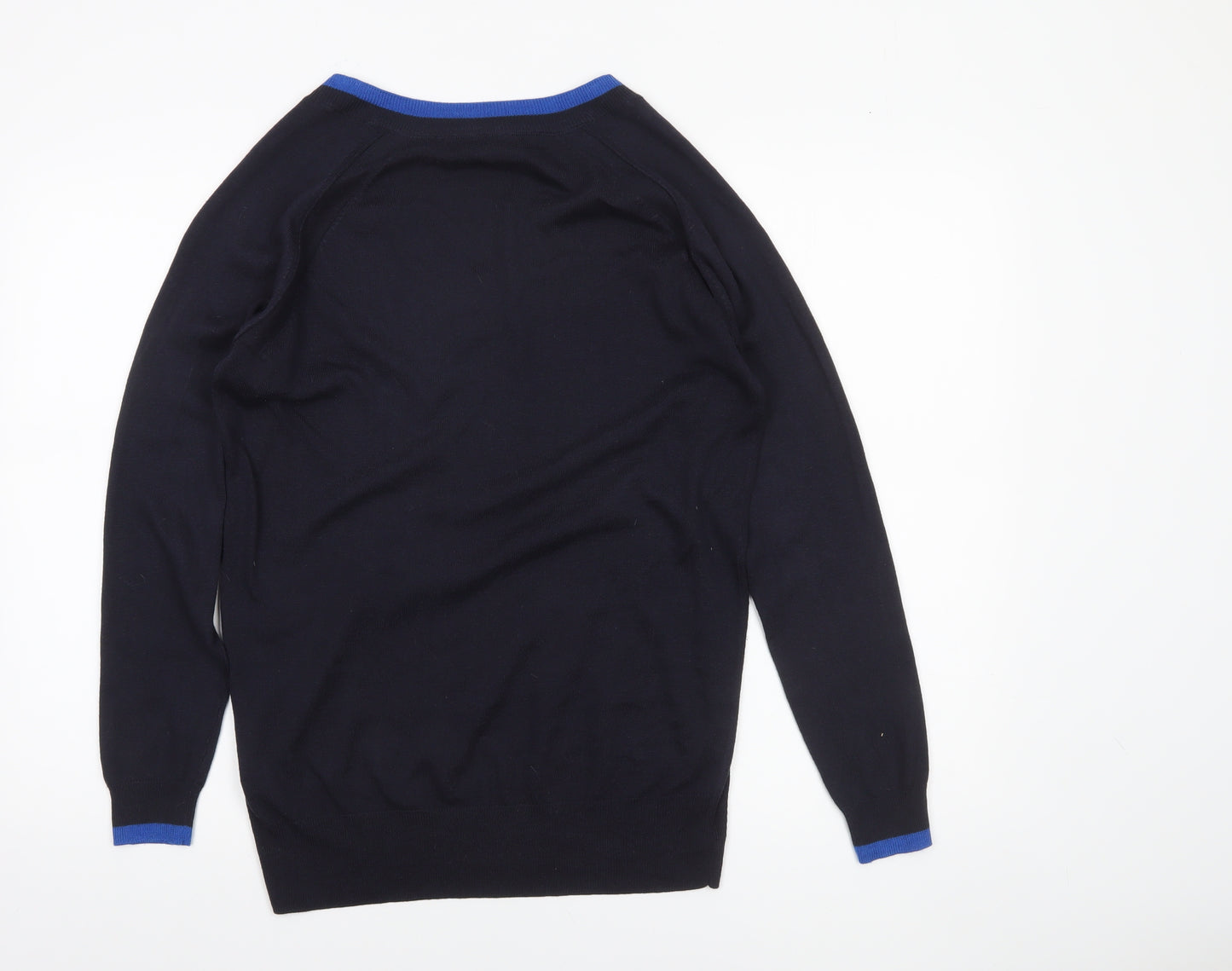 Next Mens Blue V-Neck Lightweight Knit Jumper Size S