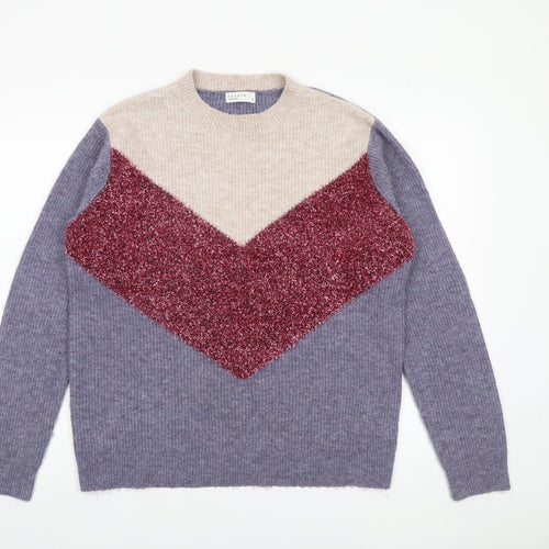Papaya Womens Multicoloured Medium Crew Neck Pullover Jumper