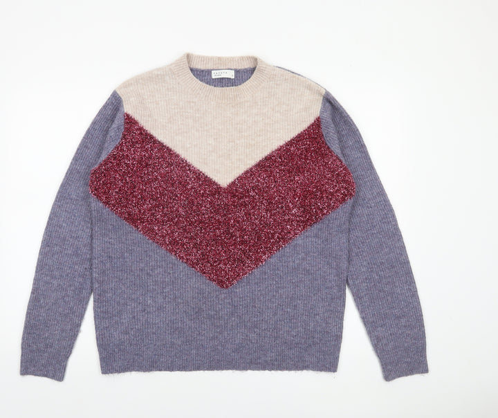Papaya Womens Multicoloured Medium Crew Neck Pullover Jumper