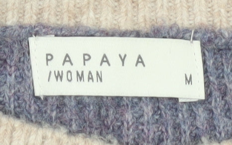 Papaya Womens Multicoloured Medium Crew Neck Pullover Jumper