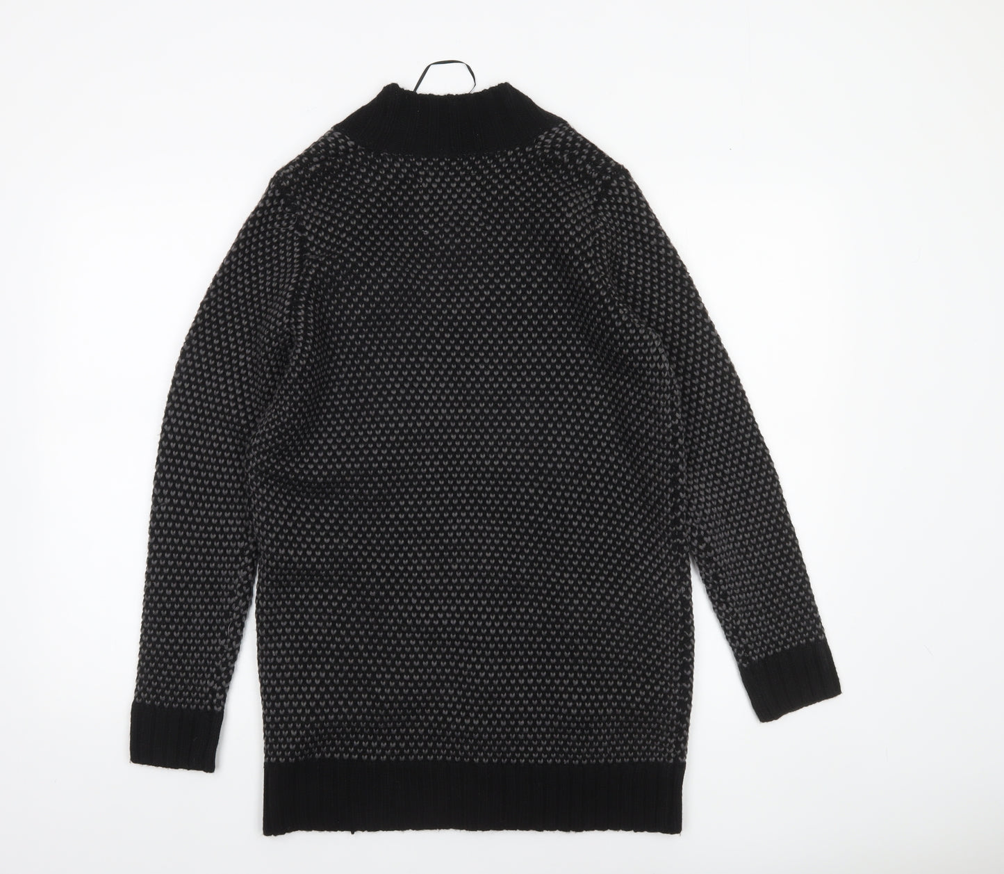 Saltrock Women's Black Grey Open Knit Wool Blend Cardigan Size M