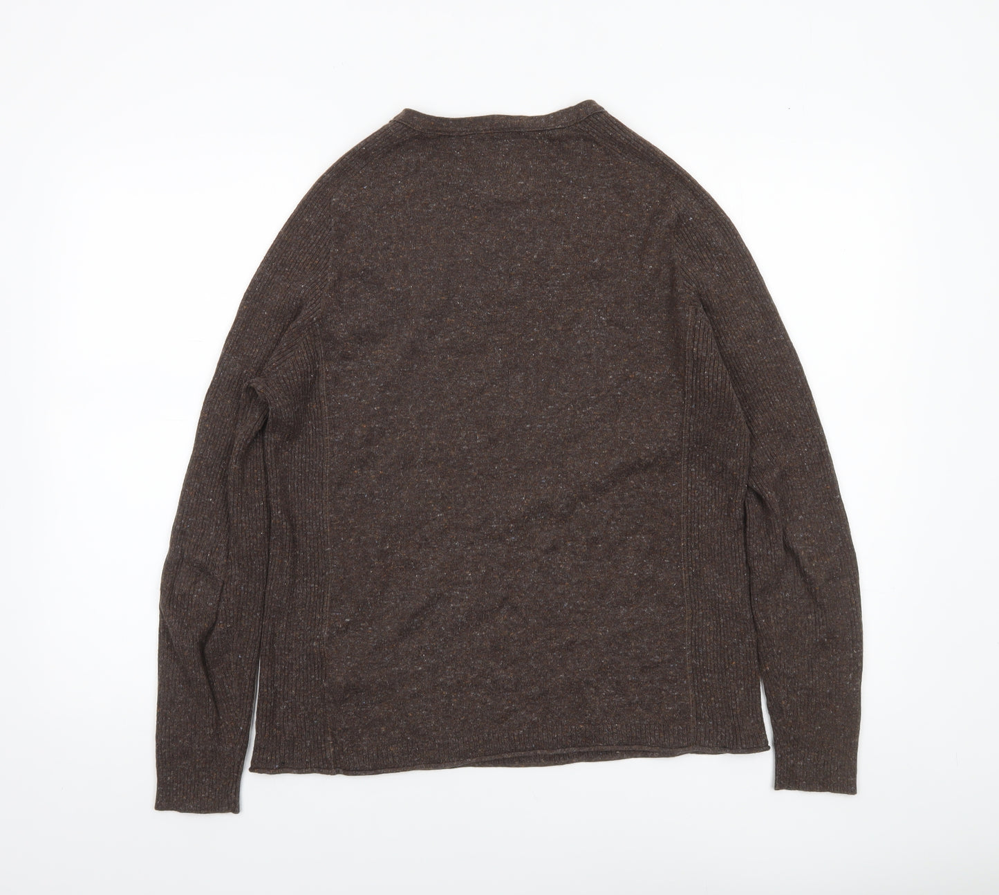 Guide London Women’s Brown Cotton Cashmere Crew Neck Jumper M